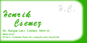 henrik csemez business card